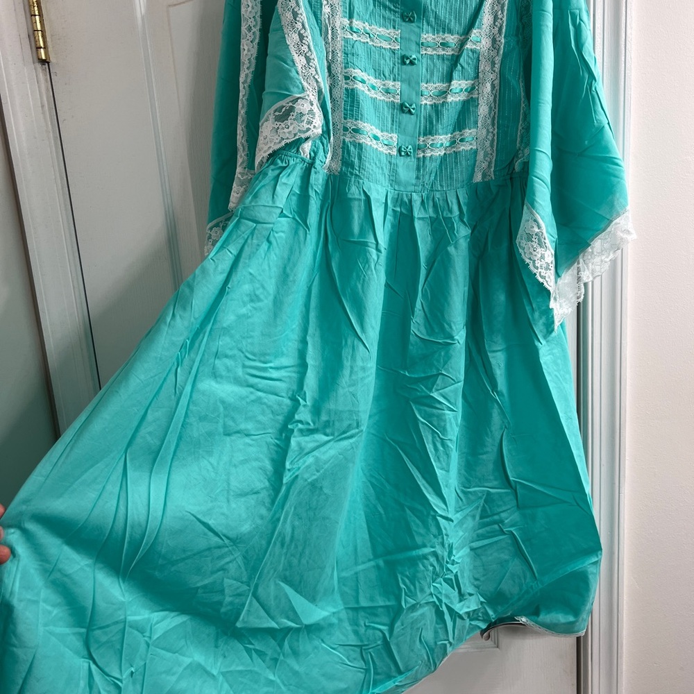 La Rosetta Teal Lace-Trimmed Dress